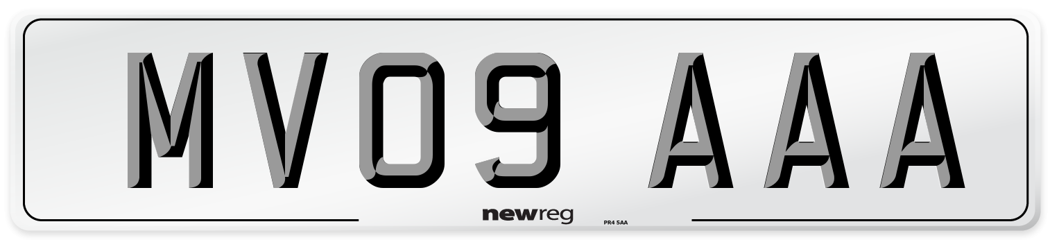 MV09 AAA Number Plate from New Reg